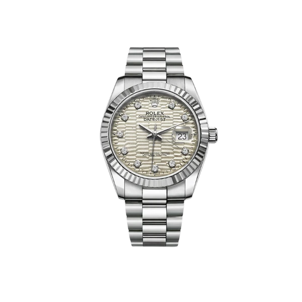 Luxury Stainless Steel Watch with Diamond-Style Dial